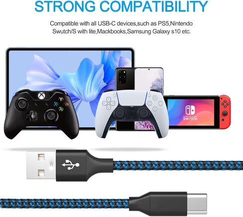 USB C Cable PS5 Controller Charger for Xbox Series X Core Controller,Series S,PlayStation-5,PS-5 Charger Cable,Type-C PS5 Charging Cord for Xbox Series S Accessories,USB-C Dual-Sense Data Charge 6FT in Kuwait