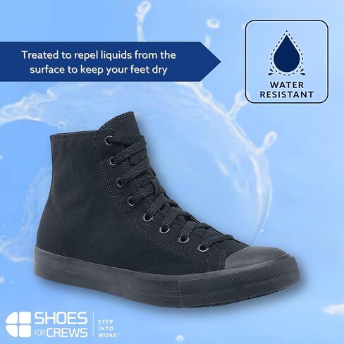 Shoes for Crews Pembroke, Men's, Women's, Unisex Slip Resistant Work Shoes, Water Resistant Sneakers, Black Canvas or Leather in Kuwait