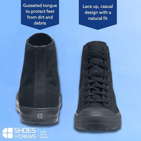 Shoes for Crews Pembroke, Men's, Women's, Unisex Slip Resistant Work Shoes, Water Resistant Sneakers, Black Canvas or Leather in Kuwait