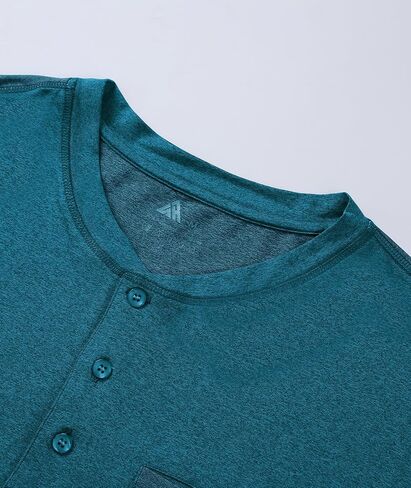 قميص Henley رجالي بأكمام قصيرة من ZITY، تي شيرت أساسي بأزرار سفلية مع جيوب، قميص Henley بلون موحد in Kuwait