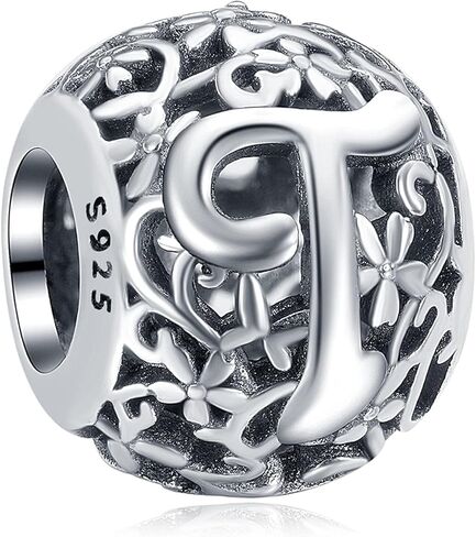 حرف T سحر 925 فضة الأبجدية الخرزة للأساور تهجئة كلمتك in Kuwait