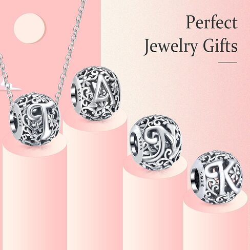 حرف T سحر 925 فضة الأبجدية الخرزة للأساور تهجئة كلمتك in Kuwait