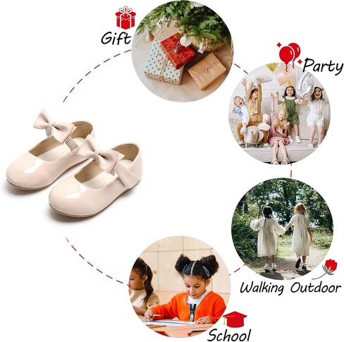 Toddler Flower Girl Dress Shoes - Little Girl Ballet Flats for Wedding Party in Kuwait