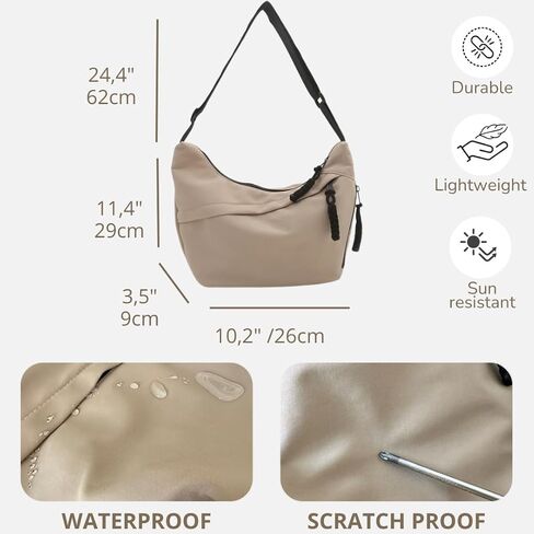 Fashionable Nylon Crossbody Bag Sling Crescent Bag with Adjustable Strap Nylon Hobo Shoulder Bag For Men And Women in Saudi Arabia