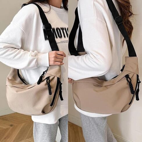 Fashionable Nylon Crossbody Bag Sling Crescent Bag with Adjustable Strap Nylon Hobo Shoulder Bag For Men And Women in Saudi Arabia
