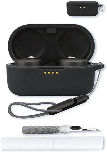 Silicone Case Compatible with Denon PerL ProWireless Earbuds with Keychain,Cleaning Kit and Lanyard, Soft Protective Shockproof Cover for Denon PerL Pro-White in Saudi Arabia