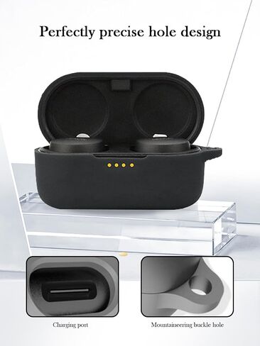 Silicone Case Compatible with Denon PerL ProWireless Earbuds with Keychain,Cleaning Kit and Lanyard, Soft Protective Shockproof Cover for Denon PerL Pro-White in Saudi Arabia