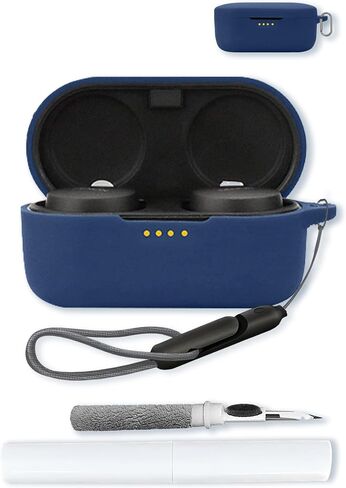 Silicone Case Compatible with Denon PerL ProWireless Earbuds with Keychain,Cleaning Kit and Lanyard, Soft Protective Shockproof Cover for Denon PerL Pro-White in Saudi Arabia