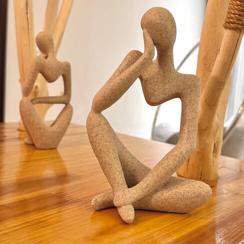 Thinker Statue Home Decor, Trendy Aesthetic Resin Sculptures Decoration, House Living Room, Dining Desk, Office, Bookshelf, Aesthetic Gifts Decoration(Black-Right) in Saudi Arabia