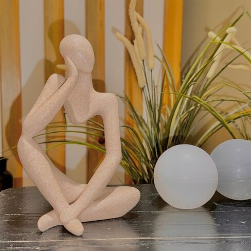 Thinker Statue Home Decor, Trendy Aesthetic Resin Sculptures Decoration, House Living Room, Dining Desk, Office, Bookshelf, Aesthetic Gifts Decoration(Black-Right) in Saudi Arabia