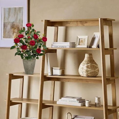 Artificial Flower Plants Camellia Pink Roses Faux Potted Plant with Cement Pot Fake Silk Flower Rose Camellias Flower Arrangement Office Home Decor Bathroom Shelf Desk Decoration 15 Inch in Kuwait