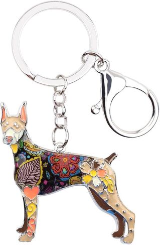 WEVENI Enamel Alloy Doberman Dog Keychain Accessories Jewelry Charms For Women Girls Bag Car Wallet in Saudi Arabia
