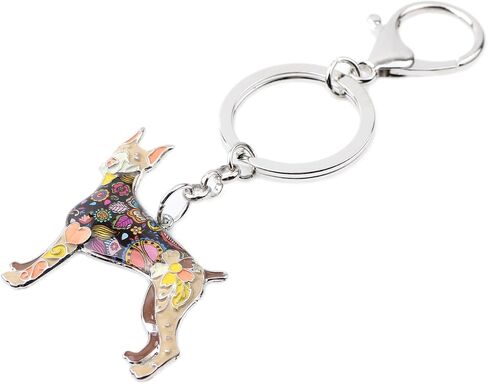 WEVENI Enamel Alloy Doberman Dog Keychain Accessories Jewelry Charms For Women Girls Bag Car Wallet in Saudi Arabia