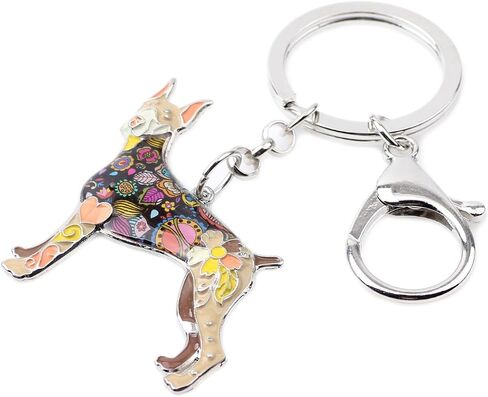 WEVENI Enamel Alloy Doberman Dog Keychain Accessories Jewelry Charms For Women Girls Bag Car Wallet in Saudi Arabia