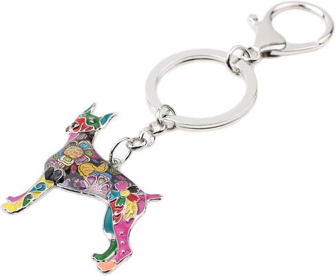 WEVENI Enamel Alloy Doberman Dog Keychain Accessories Jewelry Charms For Women Girls Bag Car Wallet in Saudi Arabia