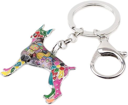 WEVENI Enamel Alloy Doberman Dog Keychain Accessories Jewelry Charms For Women Girls Bag Car Wallet in Saudi Arabia