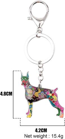 WEVENI Enamel Alloy Doberman Dog Keychain Accessories Jewelry Charms For Women Girls Bag Car Wallet in Saudi Arabia