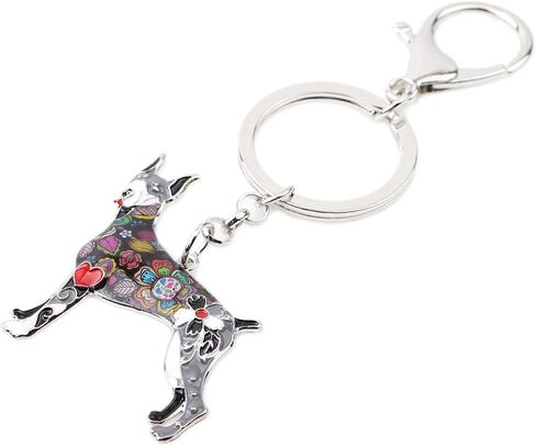 WEVENI Enamel Alloy Doberman Dog Keychain Accessories Jewelry Charms For Women Girls Bag Car Wallet in Saudi Arabia