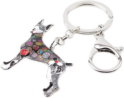 WEVENI Enamel Alloy Doberman Dog Keychain Accessories Jewelry Charms For Women Girls Bag Car Wallet in Saudi Arabia