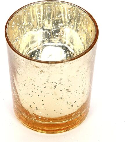 Hosley's Set of 12 Metallic Glass, Speckled Silver Finish Votive/Tea Light Holder, 3" High Each. Ideal Gift and Use for Weddings, Spa, Aromatherapy, Tealights, Candle Gardens in Saudi Arabia