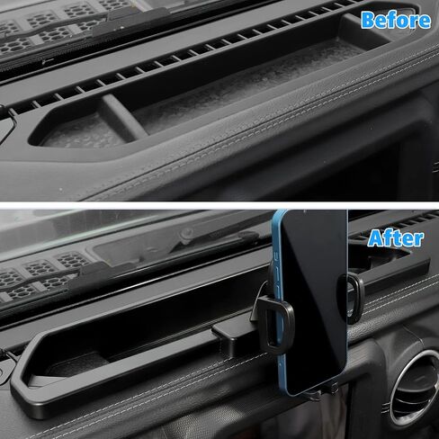JeCar JL Dash Phone Mount Dashboard Cellphone Holder with Storage Tray Interior Accessories Compatible with Jeep Wrangler 2018-2023 JL JLU & 2020-2023 Gladiator JT Truck in Saudi Arabia