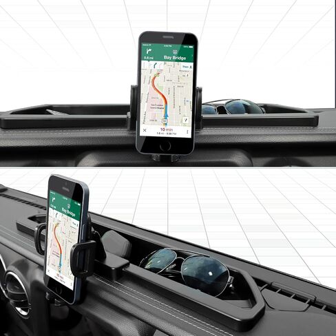 JeCar JL Dash Phone Mount Dashboard Cellphone Holder with Storage Tray Interior Accessories Compatible with Jeep Wrangler 2018-2023 JL JLU & 2020-2023 Gladiator JT Truck in Saudi Arabia