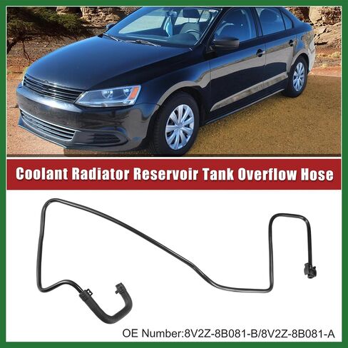 Motoforti Coolant Radiator Reservoir Tank Overflow Hose Fit for Ford Fiesta S SE 1.6L 2011-2019 No.8V2Z-8B081-B/8V2Z-8B081-A - Pack of 1 Long-lasting in Saudi Arabia