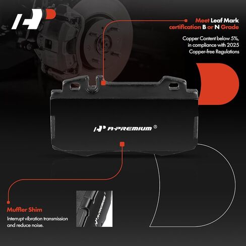 A-Premium Front Ceramic Disc Brake Pads Set Compatible with Mercedes-Benz C230, C320, C350, C32/C55 AMG, E350, E500, S350, S430, S500, S600, SL500, SL550, SL600, SLK350, ML430, ML500, CL500, 4 Pcs in Saudi Arabia