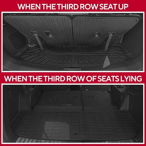 سجادات أرضية Naibeve لعام 2019-2023 2024 Subaru Ascent Bucket Seating 7 مقاعد - جميع الأحوال الجوية لسوبارو Ascent Cargo Mat غطاء المقعد الخلفي ملحقات حامية (سجادات الأرضية + حصيرة صندوق السيارة + حصيرة مسند الظهر) in Kuwait