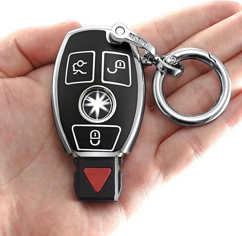 for Mercedes Benz Key fob Cover with Keychain/Keyring,Soft TPU Key Shell,fit C E S G-Class CLA CLS GLA GLC GLS,ect Remote car Key(Black) in Saudi Arabia
