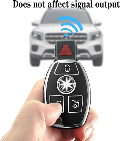 for Mercedes Benz Key fob Cover with Keychain/Keyring,Soft TPU Key Shell,fit C E S G-Class CLA CLS GLA GLC GLS,ect Remote car Key(Black) in Saudi Arabia