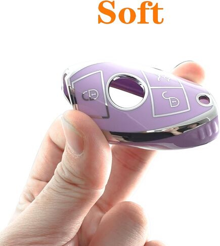 for Mercedes Benz Key fob Cover with Keychain/Keyring,Soft TPU Key Shell,fit C E S G-Class CLA CLS GLA GLC GLS,ect Remote car Key(Black) in Saudi Arabia