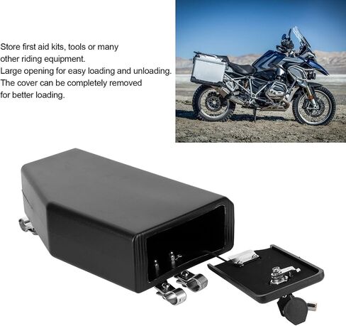 صندوق أدوات Acouto للدراجات النارية، صندوق أدوات الدراجات النارية لـ R1200GS 2004-2018 لـ R1250GS F750GS F850GS 2018 2019، ملحقات حاوية أدوات الدراجة النارية للمقعد الخلفي الأيسر in Saudi Arabia