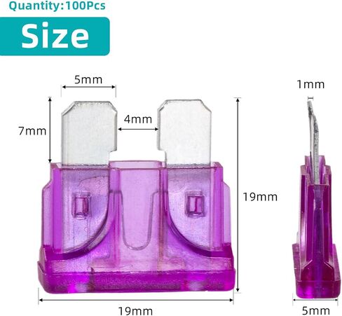 100Pcs 3 Amp Fuses Stanbdard Fuse, 3A Car Fuse Blade for Automotive, Truck, Boat, Motorcycle in Saudi Arabia