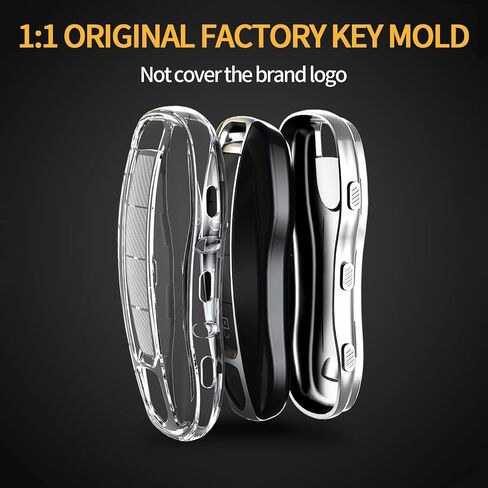 TANGSEN Key Fob Case غطاء TPU متوافق مع Porsche 911 Cayenne Panamera TAYCAN نسيج من ألياف الكربون الشفاف 3 و 4 أزرار غطاء مفتاح واقٍ in Kuwait