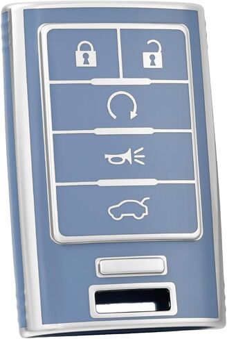 for Cadillac Key Fob Cover, Soft TPU Key Case Protection Compatible with 2008-2015 Cadillac Escalade SRX CTS ATS XTS DTS STS 5 Buttons Smart Car Key Accessories (Gold Black) in Kuwait
