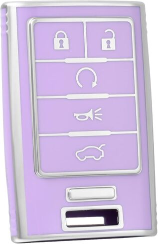 for Cadillac Key Fob Cover, Soft TPU Key Case Protection Compatible with 2008-2015 Cadillac Escalade SRX CTS ATS XTS DTS STS 5 Buttons Smart Car Key Accessories (Gold Black) in Kuwait