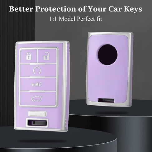 for Cadillac Key Fob Cover, Soft TPU Key Case Protection Compatible with 2008-2015 Cadillac Escalade SRX CTS ATS XTS DTS STS 5 Buttons Smart Car Key Accessories (Gold Black) in Kuwait