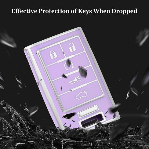 for Cadillac Key Fob Cover, Soft TPU Key Case Protection Compatible with 2008-2015 Cadillac Escalade SRX CTS ATS XTS DTS STS 5 Buttons Smart Car Key Accessories (Gold Black) in Kuwait