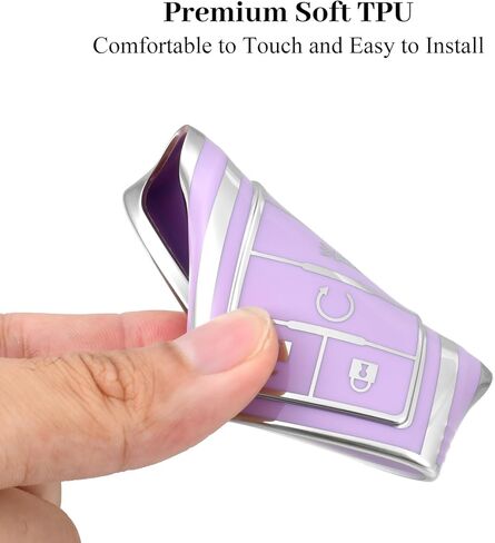 for Cadillac Key Fob Cover, Soft TPU Key Case Protection Compatible with 2008-2015 Cadillac Escalade SRX CTS ATS XTS DTS STS 5 Buttons Smart Car Key Accessories (Gold Black) in Kuwait