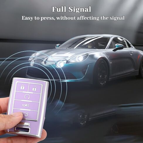 for Cadillac Key Fob Cover, Soft TPU Key Case Protection Compatible with 2008-2015 Cadillac Escalade SRX CTS ATS XTS DTS STS 5 Buttons Smart Car Key Accessories (Gold Black) in Kuwait