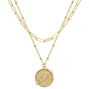 Initial Lock Necklace For Women 14K Gold Plated Dainty Paperclip Padlock Pendant Necklaces Personalized Letter A-Z Jewelry