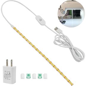Sewing Machine LED Light Strip, Adhesive LED Sewing Strip Light with Touch Dimmer, 11.8in Sewing Light Strip and 6.6ft USB Cable, Cold White 6500K