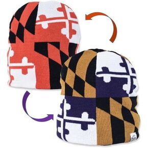 Maryland Reversible Flag Knit Hat Beanie (One Size fits Most)