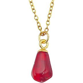 18K gold plated stainless steel necklace with realistic pomegranate seed resin bead