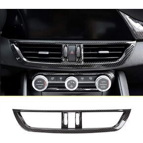 ABS Car Center Console Air Conditioning Outlet Vent Frame for Alfa Romeo Giulia 2017-2020 (Carbon Fiber)