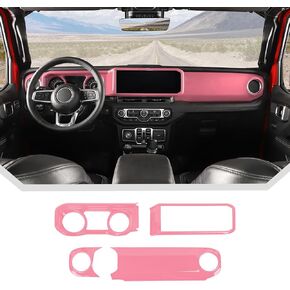 JeCar Interior Trim Kit Fit for 2024+ Jeep Wrangler JL Gladiator JT Dash Panel Trim Interior Accessories (4pcs Blue)