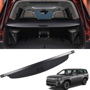 Marretoo 2024 2025 Cargo Cover for Hyundai Santa Fe for Hyundai Santa Fe Accessories Black Retractable Factory Style SUV Trunk Cover Cargo Security Shade Trunk Cover