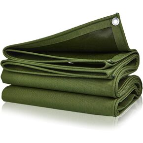 Canvas Tarp,Heavy Duty Canvas Tarp Tarp Waterproof Outdoors Canvas Tarps Truck Tarp Water Resistant UV Resistant Tarpaulin Cover for Car Boat Camping Firewood Woodpile 16 Mil 6.6 x 4.9 Feet