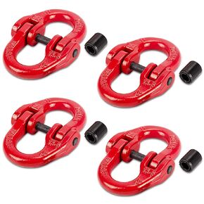 Leero Alloy Steel G80 Hammerlock Coupling Link, 5/16 inch Heavy Duty Connecting Link, Tow Hitch Hammer Lock Chain Connector for 4,400 lbs Working Load Limit, 4 Pack